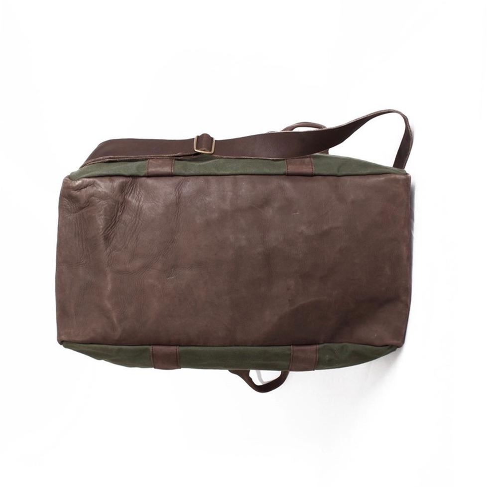 Unisex Duffle Bag aus Leinen und Leder, handgefertigt in Kenia, für Übernachtungen