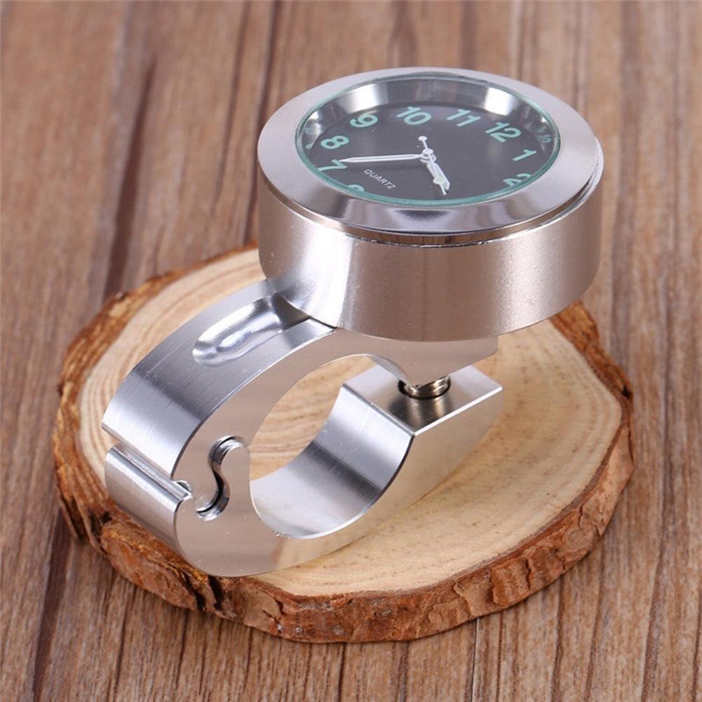 Universal Waterproof Motorbike Clock Night Light Motorcycle Handlebar Mount Clock Watch Dial Bike Handlebar Clock Watch Motorcycle Handlebar Mount Watch Clock Set with Anti-Skid Pad Wrench Universal Waterproof Black