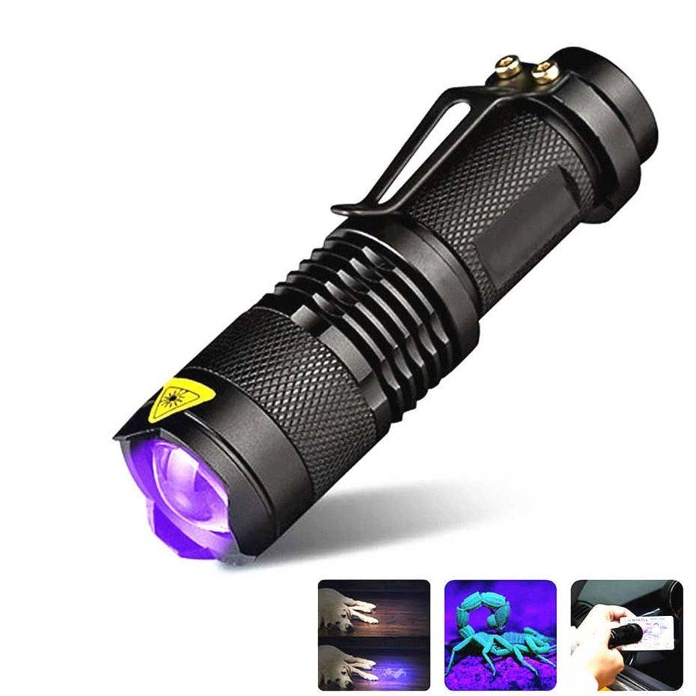 UV 365nm light wood's lamp Rechargeable Portable Mini Handheld Fluorescent Agent Purple Light USB Ultraviolet Flashlight Detection Flashlight For Dog Urine Pet Stains 370nm