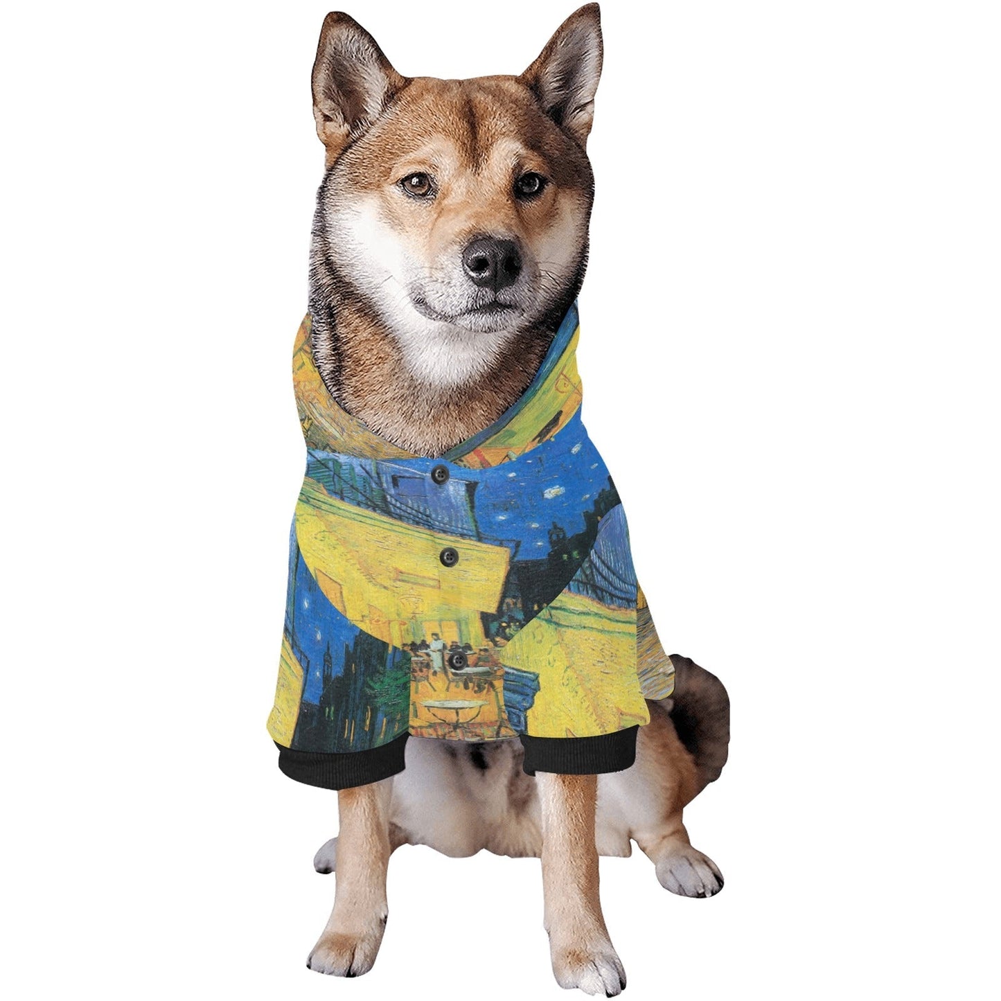 Van Gogh Cafe Terrace At Night Button Hoodie