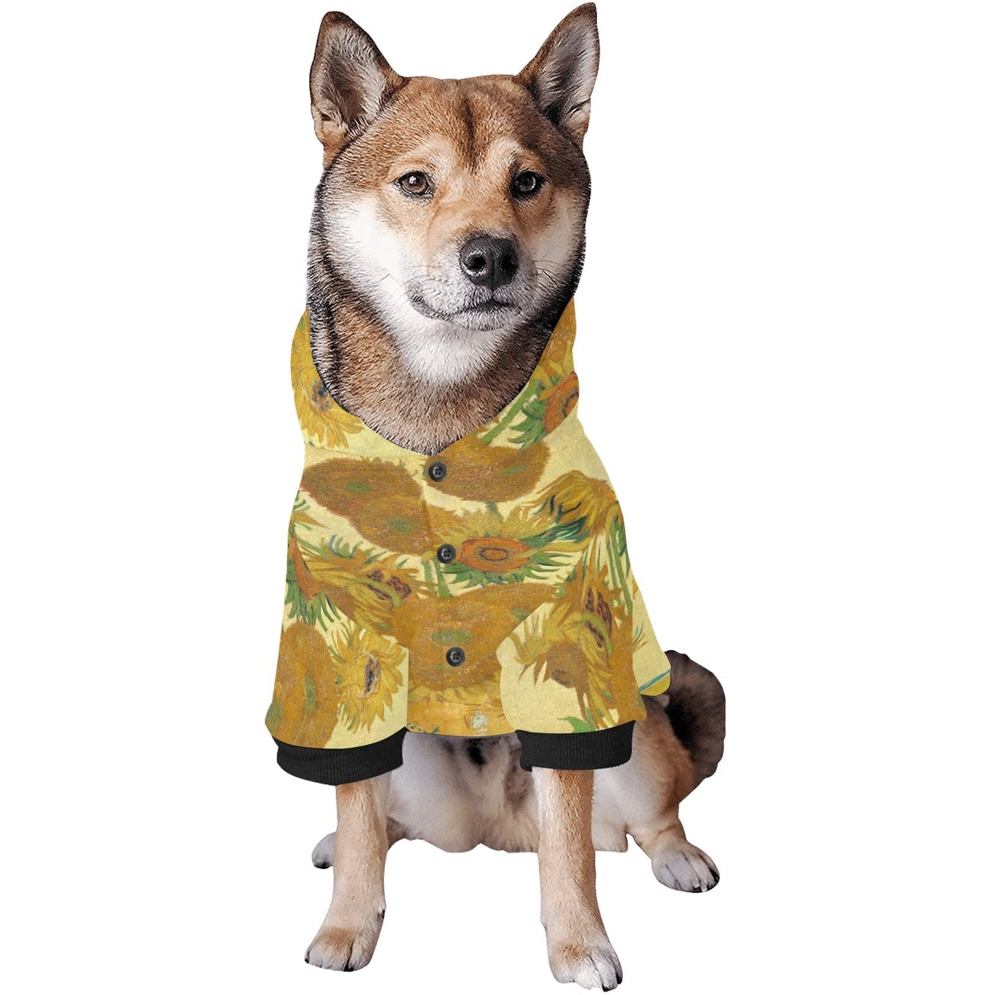 Van Gogh Sunflowers Button Hoodie