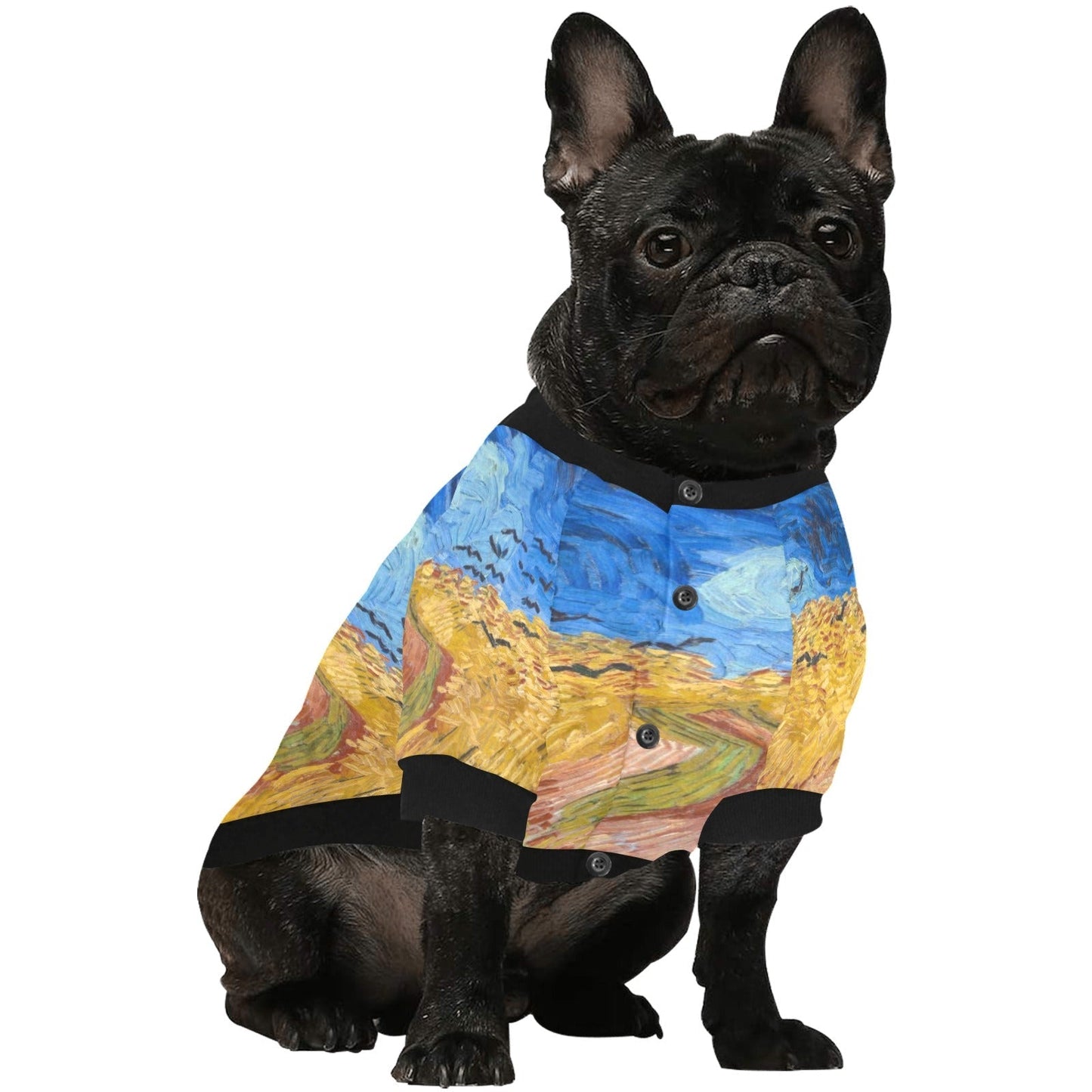 Van Gogh Wheatfield with Crows Round Neck Shirt