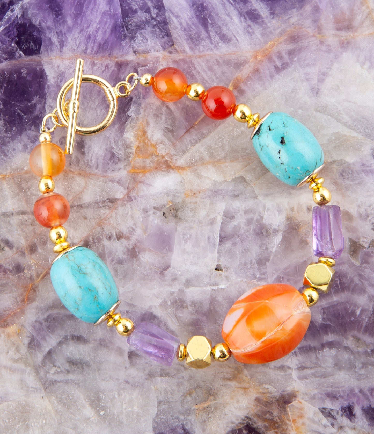 Bracelet multiliens Victoria Cornaline
