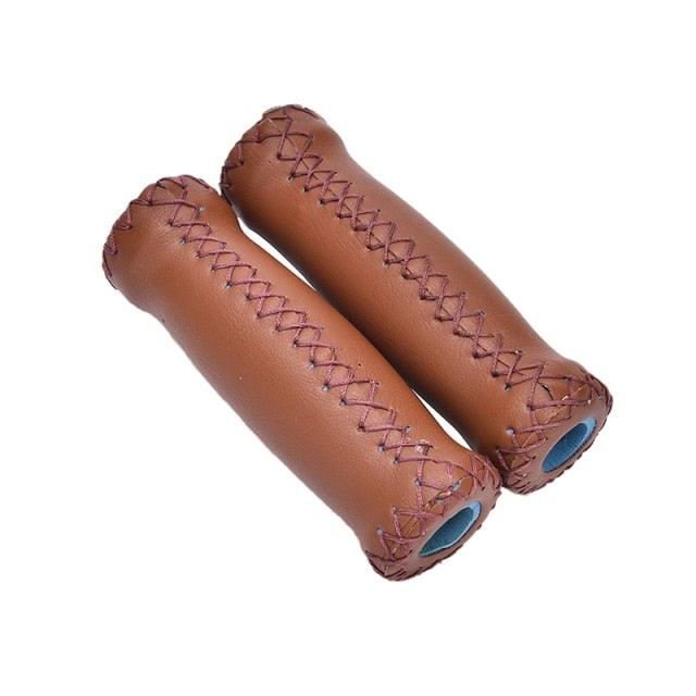 Vintage Retro Riding Road Mountain Bike Bicycle Handlebar Grip Artificial Leather Cycling Grip Health Gear Bicycle Handlebar Grips Bike Handle Cover Grips Artificial Leather Bicycle Handle Covers For Sports Riding