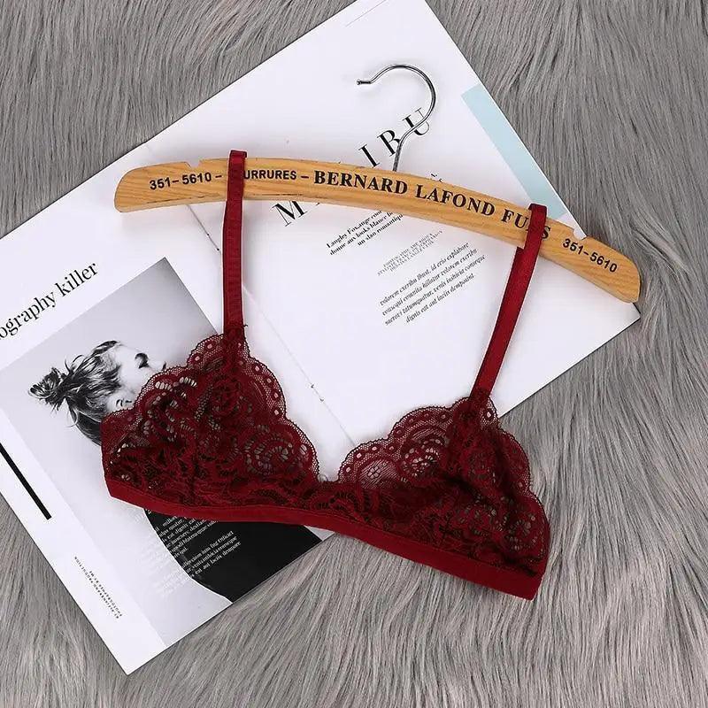Vintage Style Women's Thin Bra Without Chest Pad Fashionable Sexy Lace Bra Back Buckle Tube Top Women's Underwear Summer Clothes