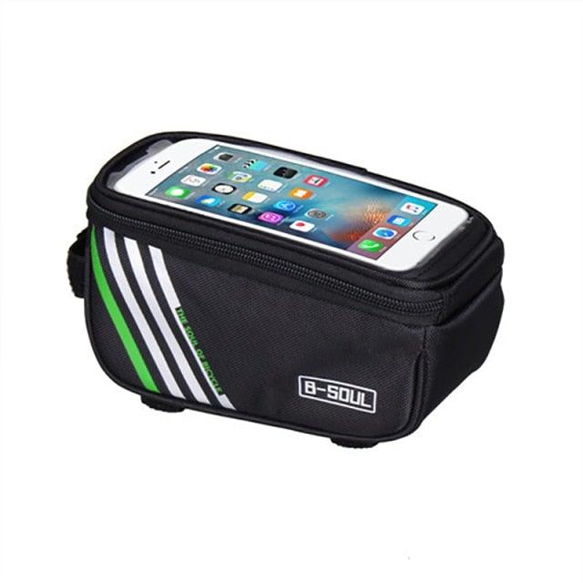 Waterproof Bicycle Bag Nylon Bike Cycling Cell Mobile Phone Bag Case Bicycle Front Tube Bags Accessories Bike Phone Front Frame Bag Bicycle Bag Waterproof Bike Phone Mount Bag Bike Phone Case Holder Accessories Cycling Pouch Compatible With Phone