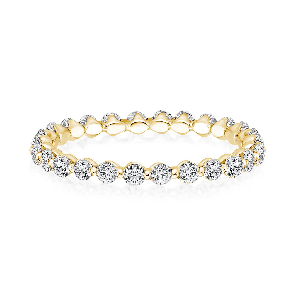 Rodiffy Moissanite Yellow Gold 1.0 Ct Round Cut Full Eternity Wedding Band - ThisandThatShoppe