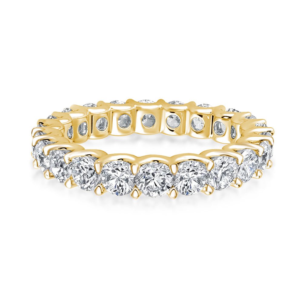 Rodiffy Moissanite 2.5 Ct Yellow Gold Round Cut Women's Wedding Band - ThisandThatShoppe
