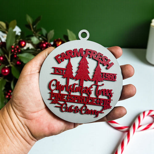 Weihnachtsbaumschmuck aus Holz – Vintage-Landhausstil Baumtrio