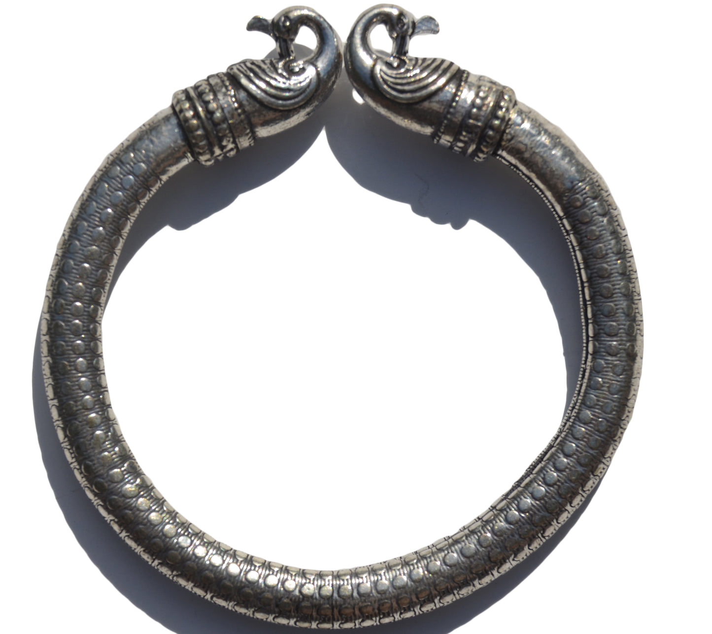 Vibhsa Antique Norse Peacock Head with Dotted Pattern Viking Bracelet