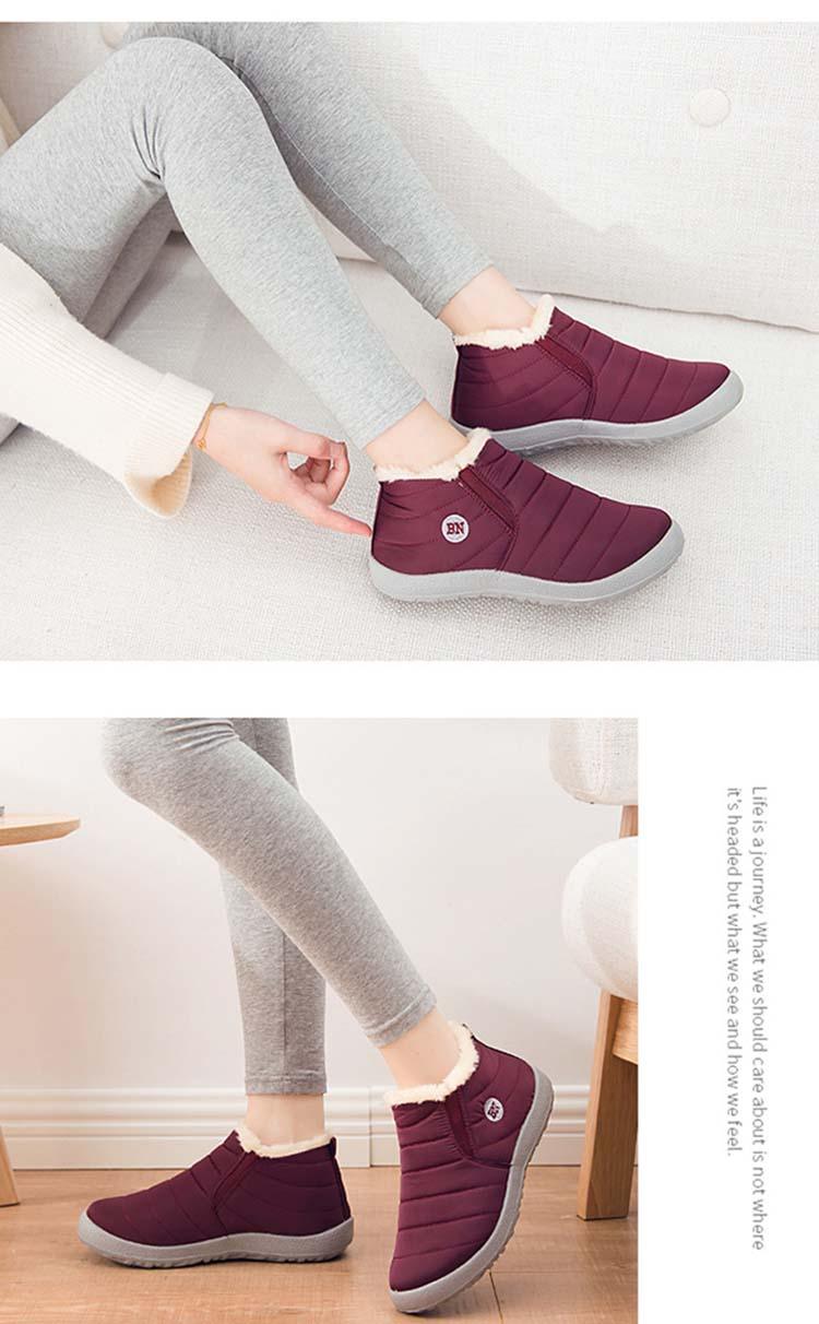 Chaussures d'hiver imperméables pour hommes, baskets de mode, chaussures de travail chaudes d'extérieur pour hommes, chaussures confortables, chaudes, décontractées, à enfiler, pour la marche en extérieur, imperméables et douces