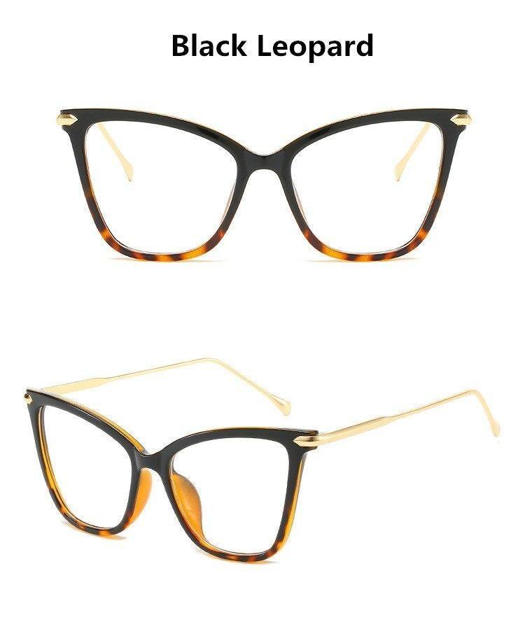 Women Luxury Cat Eye Sunglasses For Women Glasses Oversized Frame Transparent Lens Eyeglasses Computer Optical For Prescription Glasses For Women