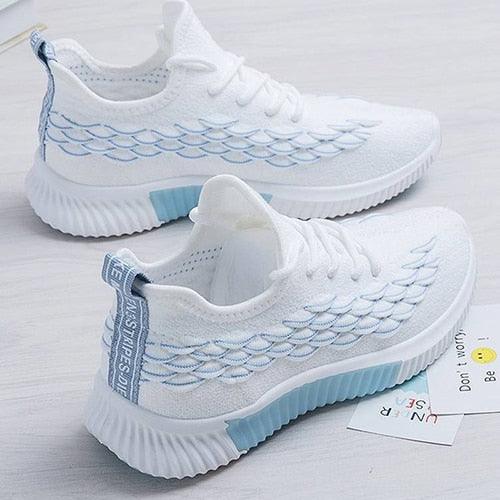 Women Running Sneakers Shoes Vulcanized Women's Casual Flats Elegant Soft Walking Shoes Breathable Non Slip Tennis Athletic Shoe For Casual Gym And Work