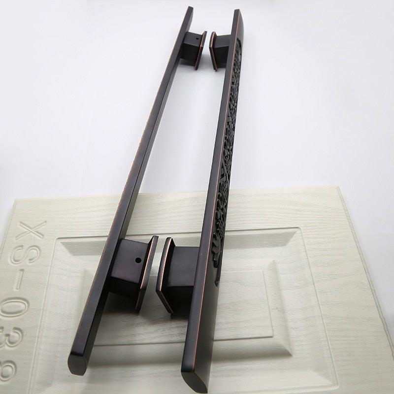 Wooden Door Glass Knob Handle Hotel Villa European Style Simple Antique Black Surface Mounted Solid Barn Pull Hand Wardrobe Shoe Cabinet Bathroom Cabinet Handle Drawer Handle