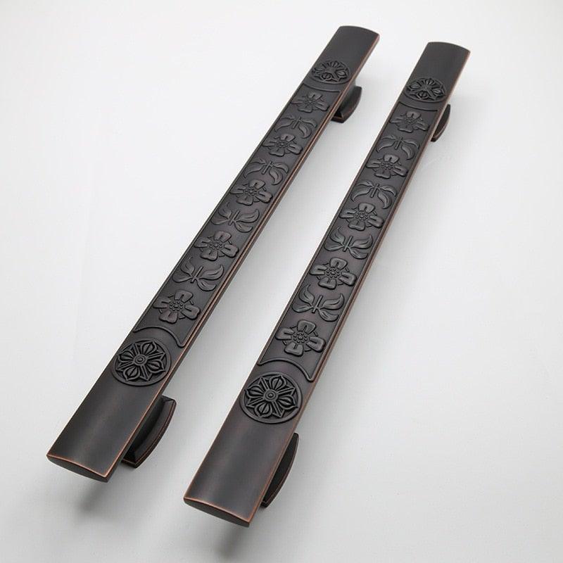 Wooden Door Glass Knob Handle Hotel Villa European Style Simple Antique Black Surface Mounted Solid Barn Pull Hand Wardrobe Shoe Cabinet Bathroom Cabinet Handle Drawer Handle