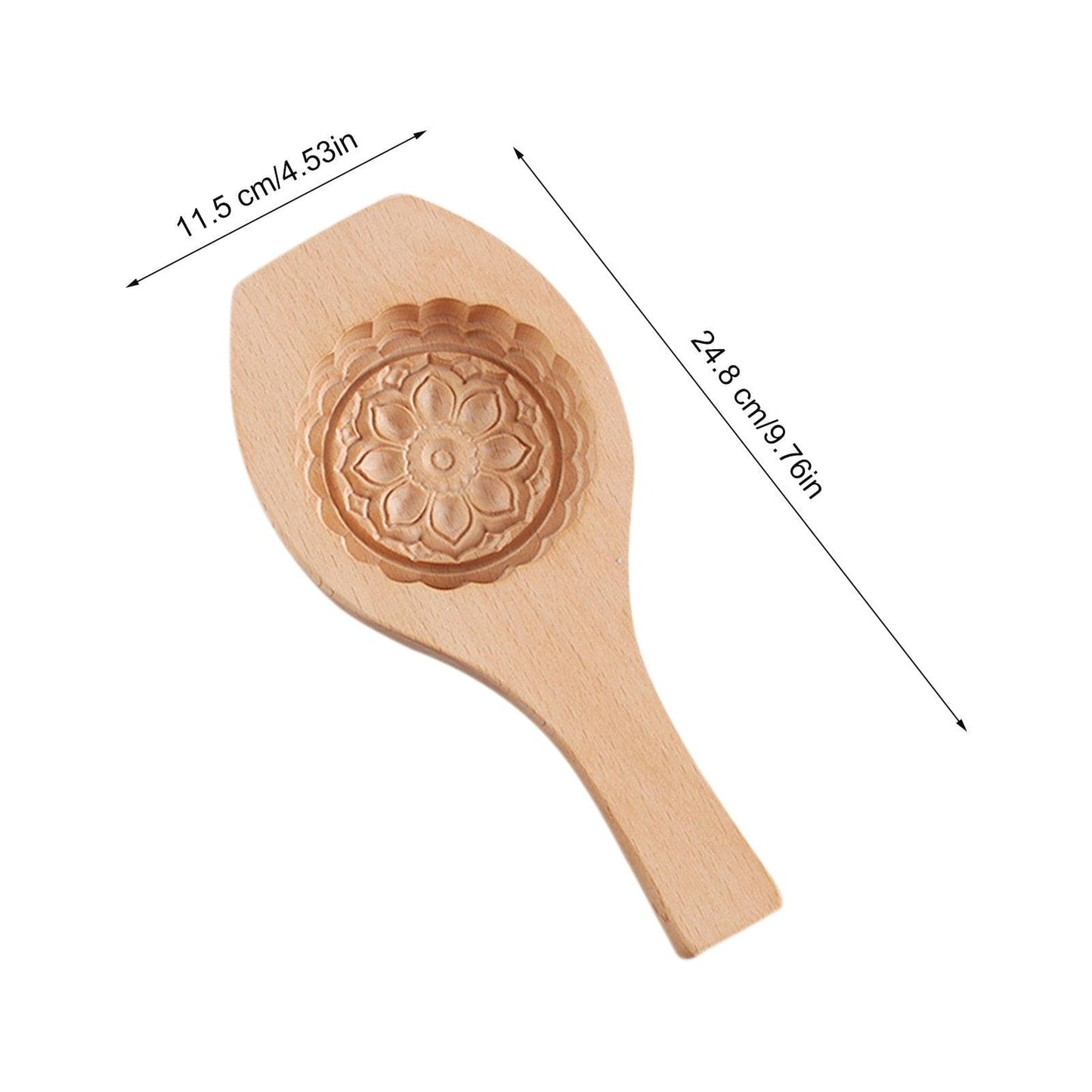 Wooden Tradition Moon Cake Molds Desserts Tools Cake Biscuit Baking Mold Three Dimensional Flower Pattern Wooden Mold Carved Round Wooden Mould Press Mooncake Mold Middle Eastern Cookie Cake Mold