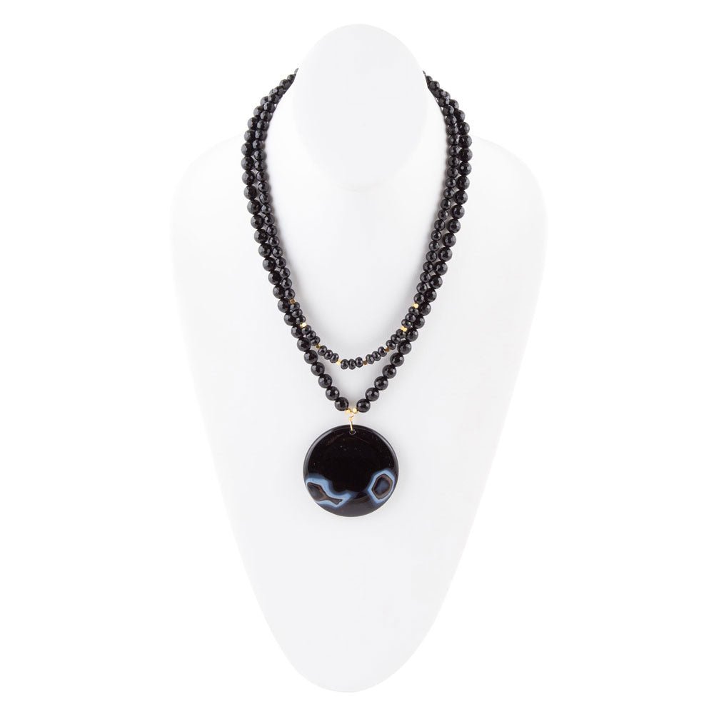 Xavier Black Onyx Pendant Necklace - ThisandThatShoppe