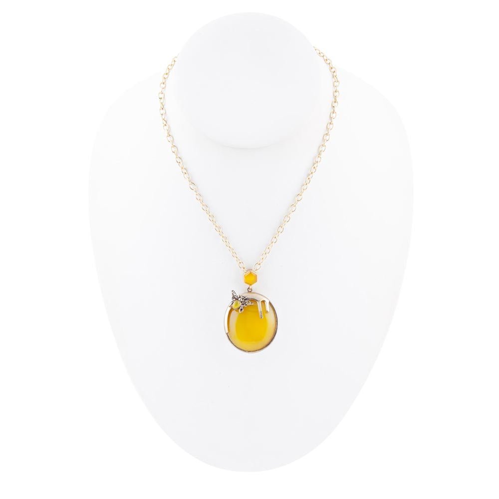 Yellow Agate Honey Drip Golden Necklace - ThisandThatShoppe