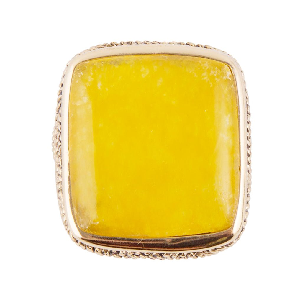 Yellow Agate and Golden Statement Ring - ThisandThatShoppe