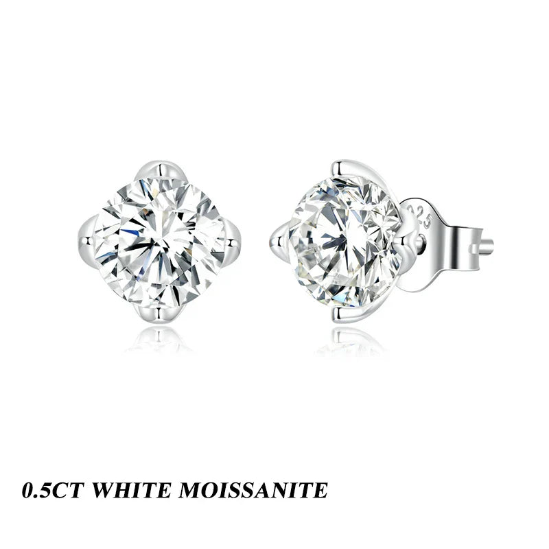 D Farbe VVS1 1 Karat Moissanit Ohrstecker 925 Sterling Silber Hochzeitsgeschenk