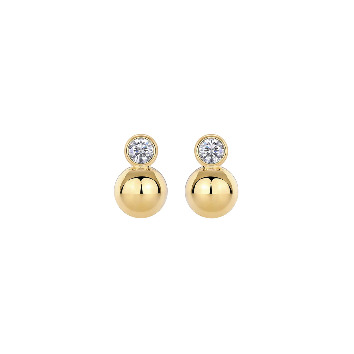 0,5 Karat x2 Moissanit Kugel Ohrstecker S925 Sterling Silber 18K vergoldet
