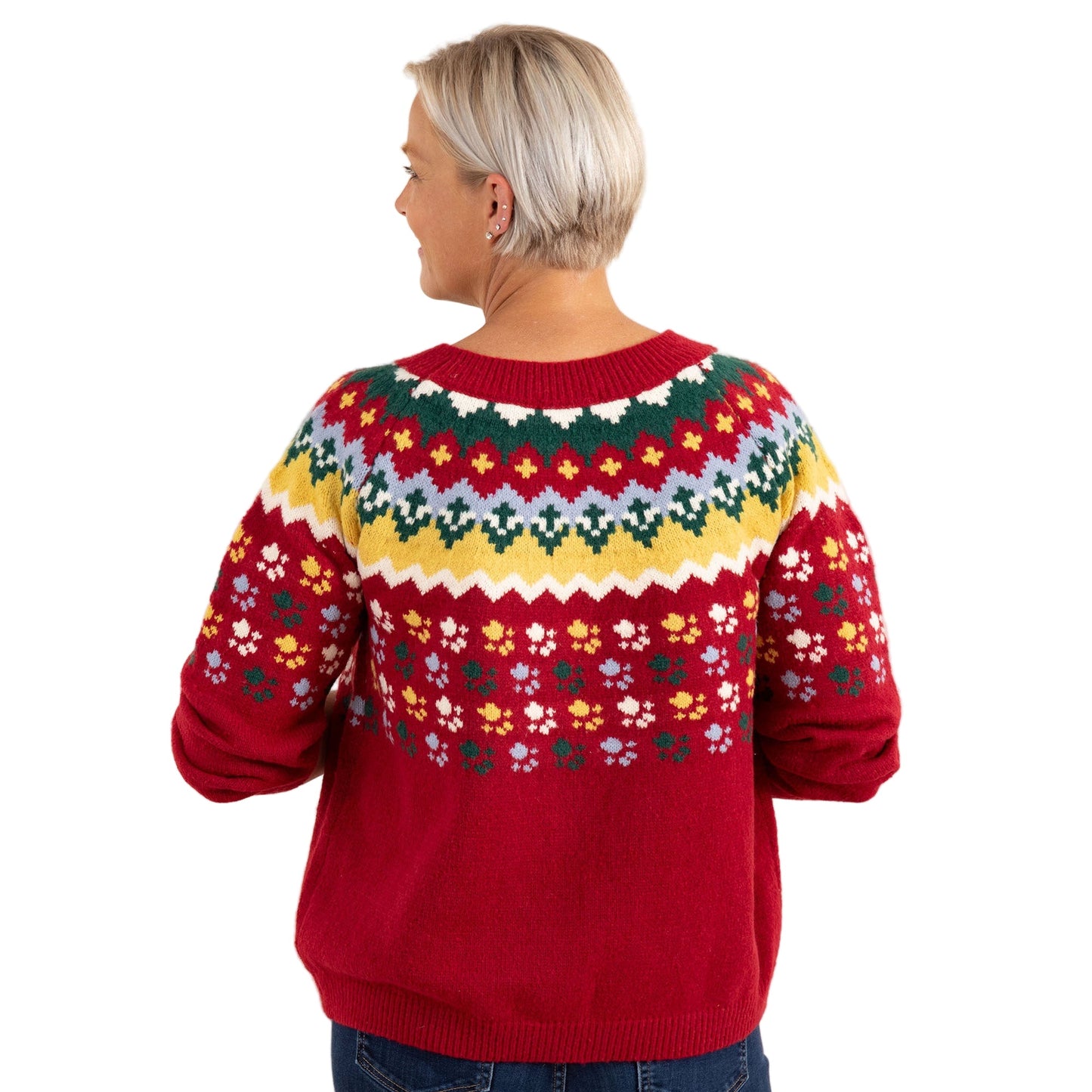 Nordic Paw Print Knitted Sweater