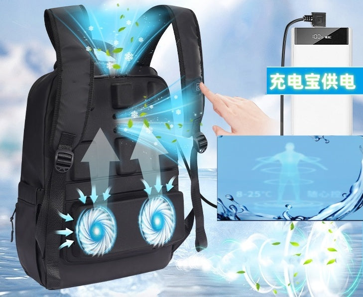 Black Technology Ice Cooling Backpack Circulation For 18L Large Capacity Travel Commute Business Trip Men's Essential Breathable Mesh Anti-Sweat Multi-Compartment Storage