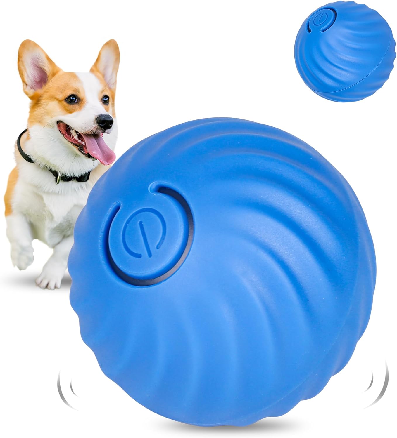 Interaktiver smarter Hundespielzeugball, sich selbst bewegender Wicked Ball mit automatischem Springen und Rotieren für Welpen/kleine Hunde, langlebig, kaubar, USB-wiederaufladbar und lustiges Geschenk für Hunde, 5,6 cm