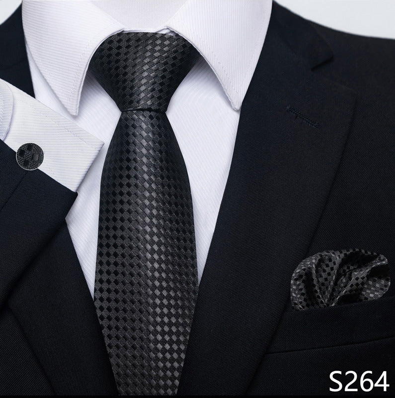 Men's Creative All-match Business Formal Wear Tie Scarf Cuff Buckle Set