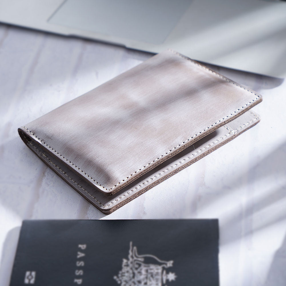 First-layer Cowhide Vintage Handmade Passport Holder Document Organizer Protective Case