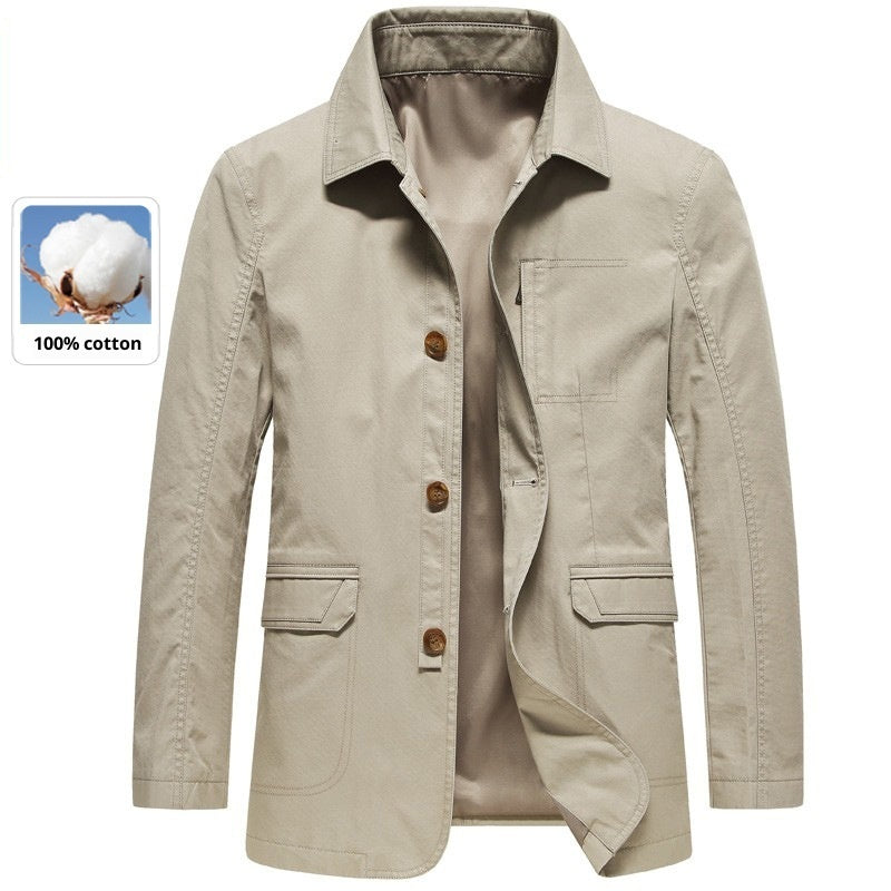 Button-up Casual Top Dad-style Loose-fitting Jacket