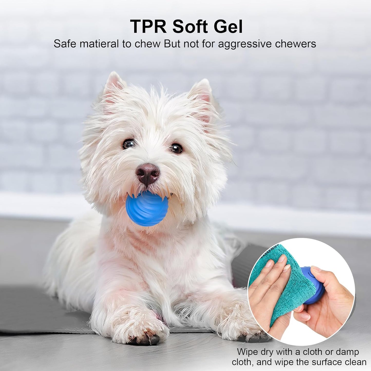 Interaktiver smarter Hundespielzeugball, sich selbst bewegender Wicked Ball mit automatischem Springen und Rotieren für Welpen/kleine Hunde, langlebig, kaubar, USB-wiederaufladbar und lustiges Geschenk für Hunde, 5,6 cm
