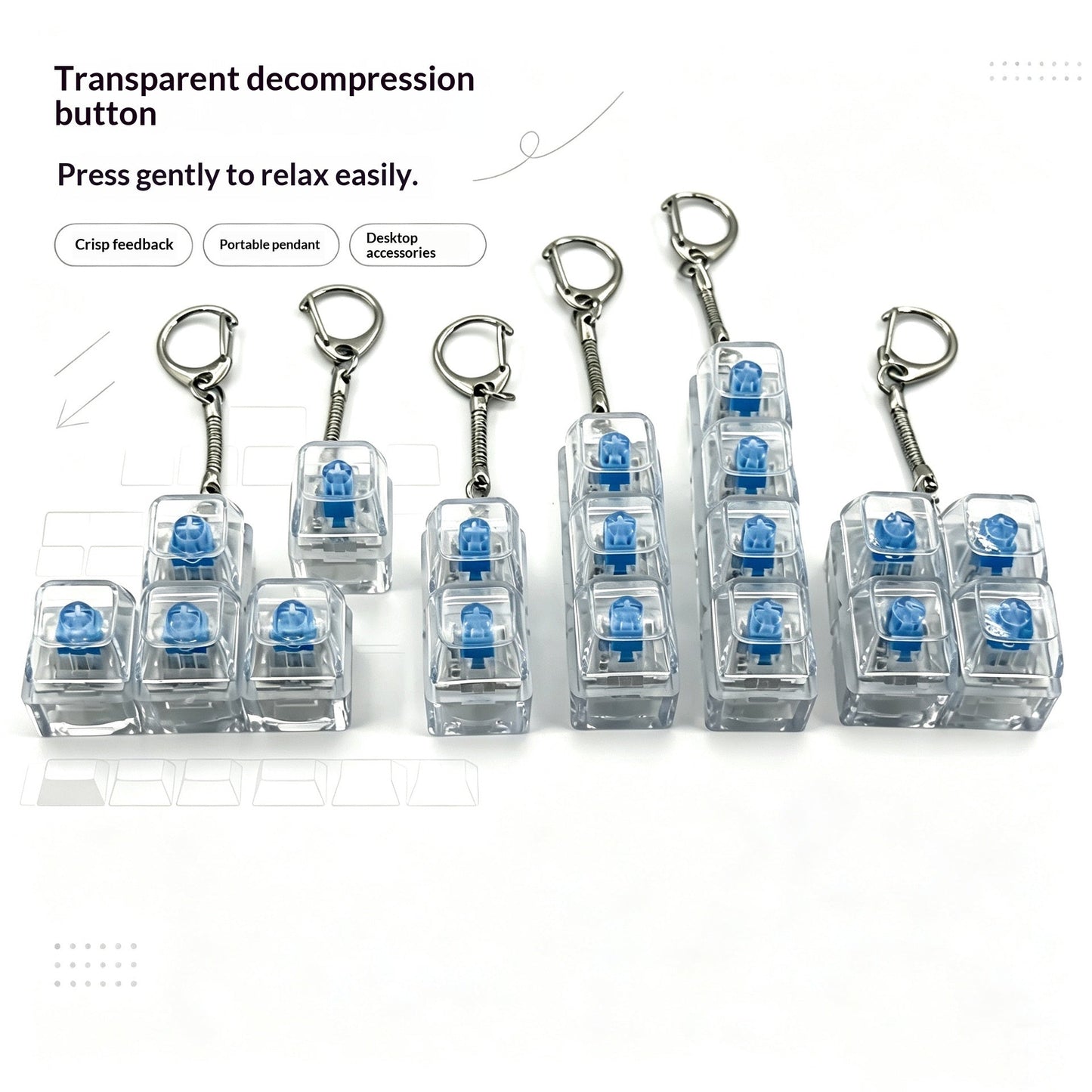 Highly Transparent PC Material Decompression Button For Decompression Toy
