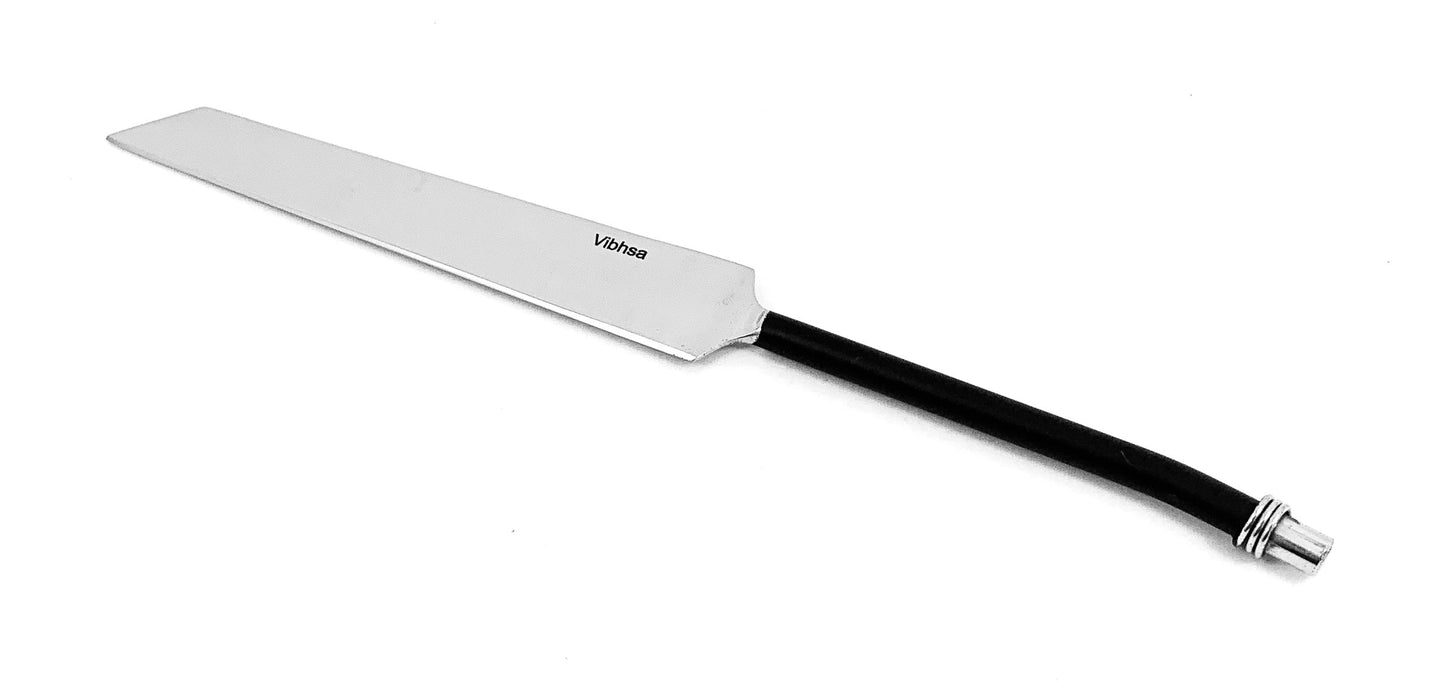 Cake Cutting & Serving Set with Forks (Black, Twisted Handle)