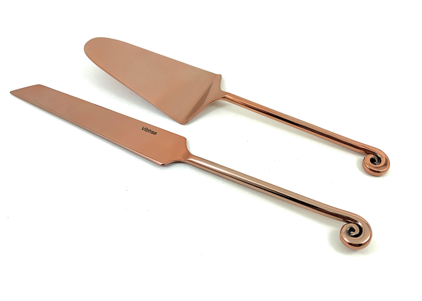 Cake Cutting Serving Set with Forks (Copper Finish, Treble Note)