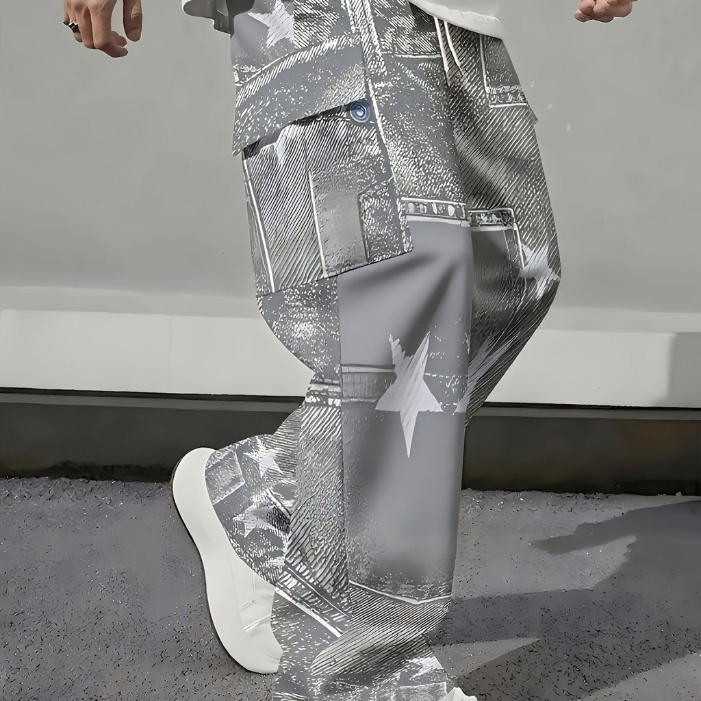 Mens Loose Fit Work Pants With A Drawstring