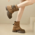 Women Platform Combat Boots 2026 Fall New Trending Slouchy Ankle Boots Maillard Trouser Boots Riding Boots