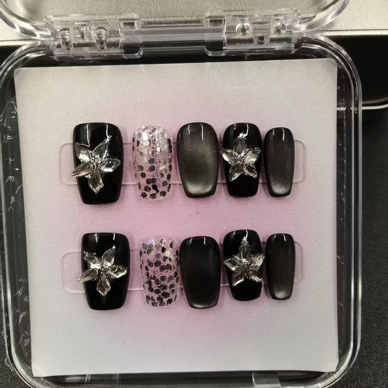 1042- Handmade press on nails fake nails removable Handmade Drawing Nails