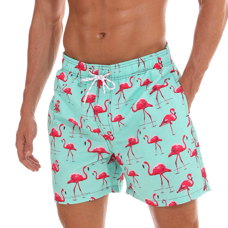 Mens Fashionable Sports Beach Shorts With 3D Digital Print, European And American Style