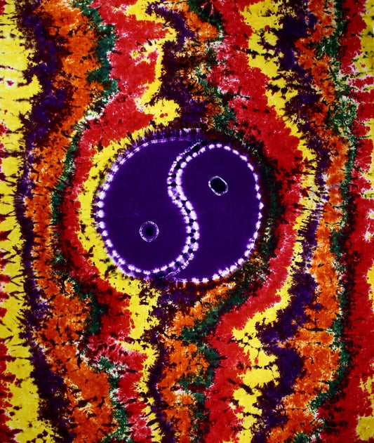 Tapisserie Yin Yang Tie Dye Coton 90x80 Pouces Murale Bohème