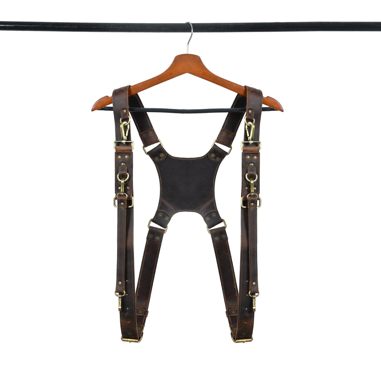 Harnais double pour appareil photo en cuir de buffle