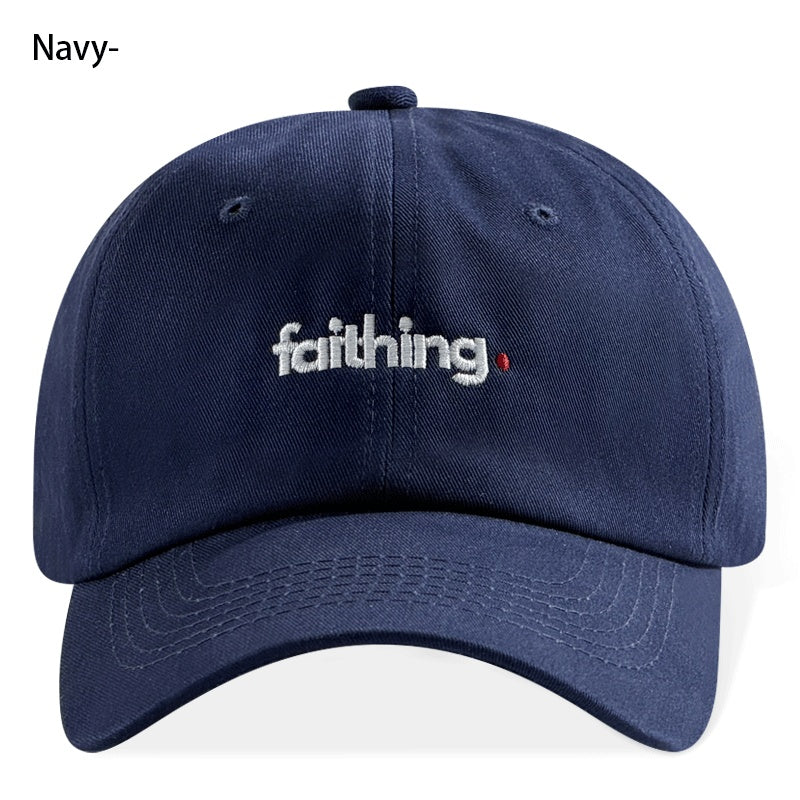 Religious Christian Faithing Letter Embroidery Black Vintage Casual Unisex Baseball Cap