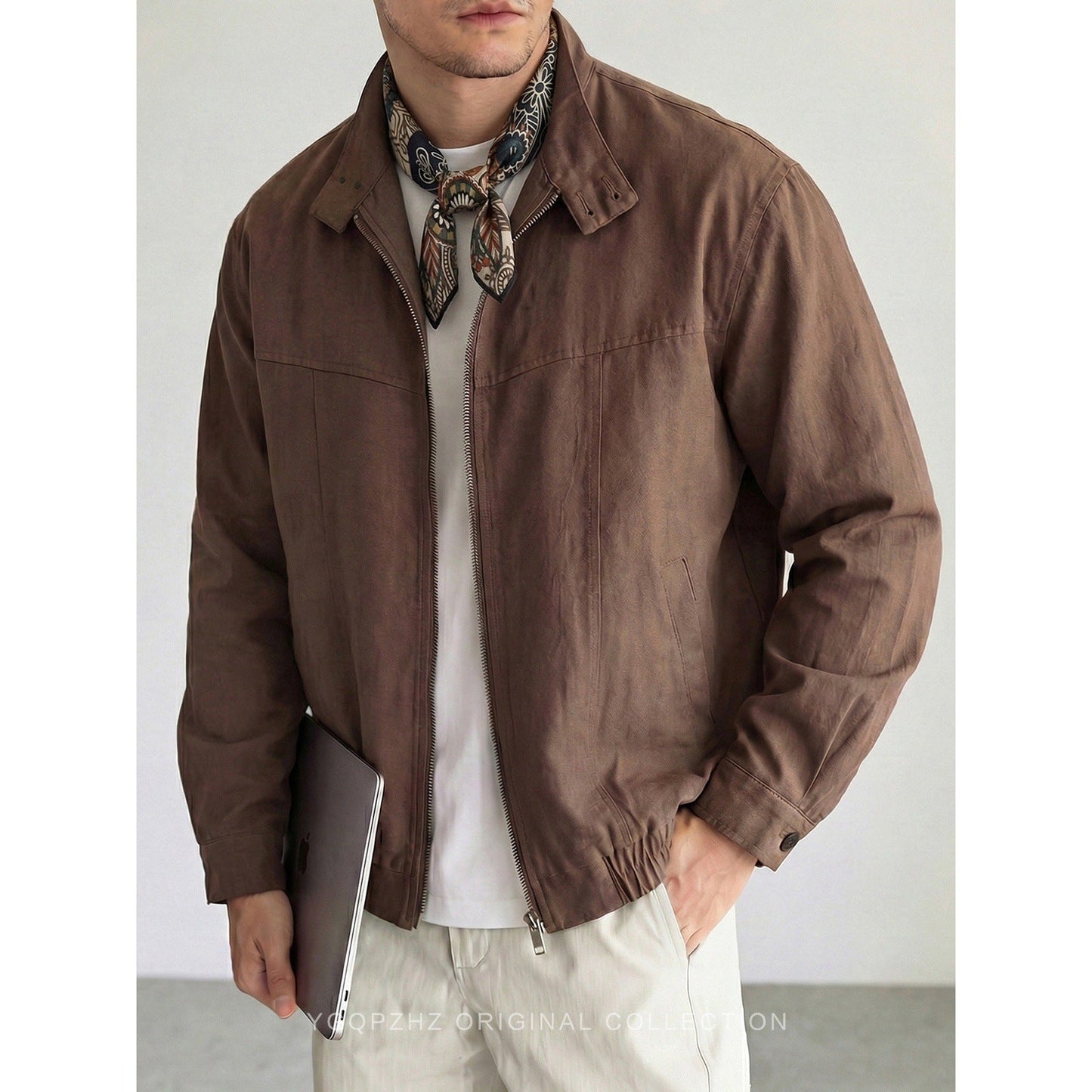 Old-money-style Vintage Stand-collar Utility Jacket