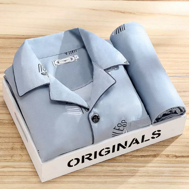 Pajamas Men's Spring And Autumn Long-sleeved Homewear Suit