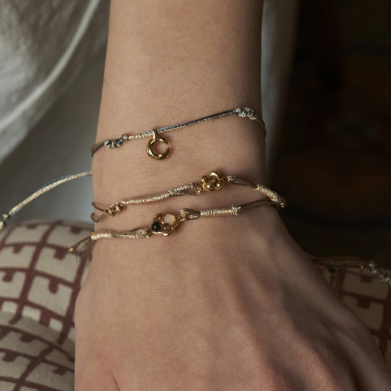 Womens Stainless Steel Natural Stone Bracelet And Necklace