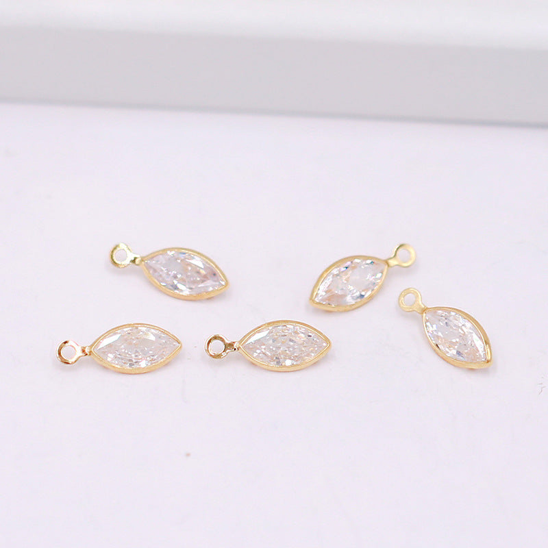 Geometric Zircon Bezel Set Pendant - Gold Plated Color Retention Charm for DIY Earring Jewelry Making Accessories