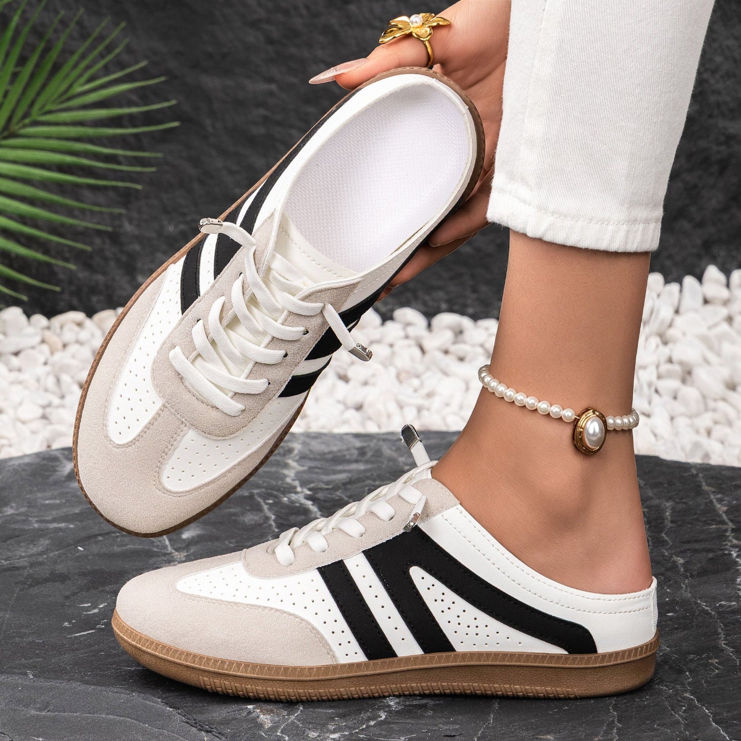 Casual Breathable And Comfortable Slip-on Half-slipper Sneakers