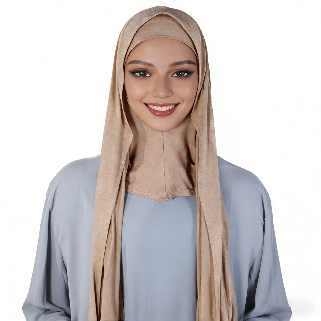 Modal Multi-color Breathable Neck Warmer Highly Elastic Base-layer Hooded Long Scarf Set