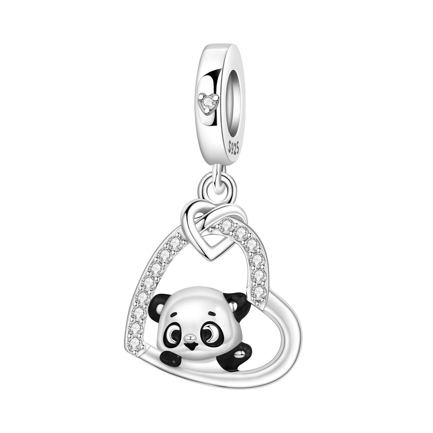 Cute Bamboo Panda DIY Copper Bead Pendant Jewelry Accessory