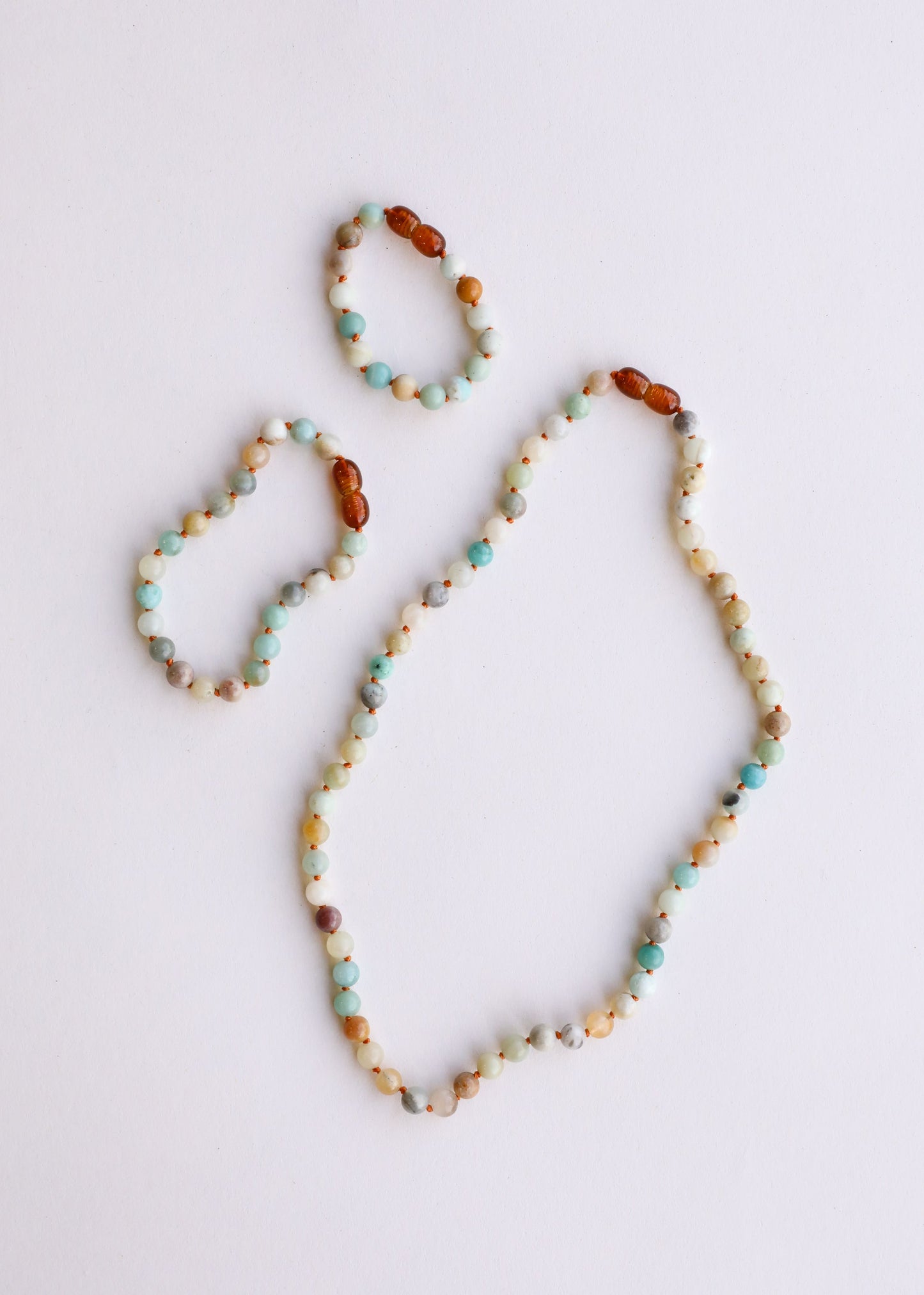 Collier de perles en amazonite naturelle